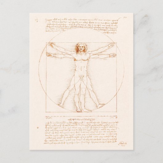 Vitruvian Man | Leonardo da Vinci | Postkarte (Vorderseite)