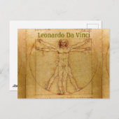 Vitruvian Man-Leonardo Da Vinci Postkarte (Vorne/Hinten)