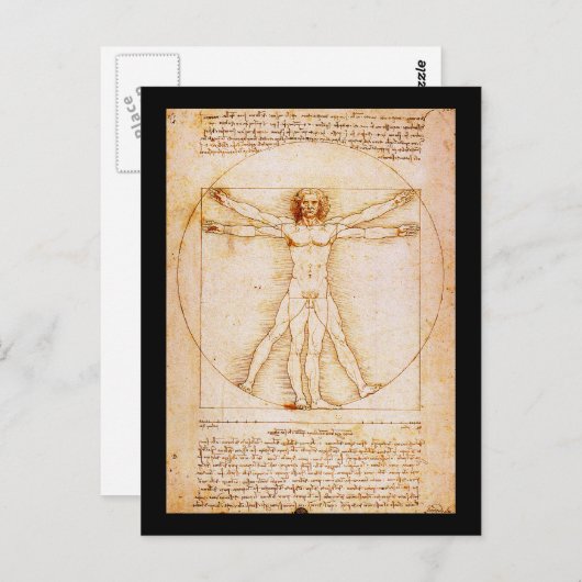 Vitruvian Man - Leonardo Da Vinci Postkarte (Vorne/Hinten)