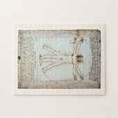 Vitruvian Man, Leonardo da Vinci, um 1490. Jigs Puzzle (Horizontal)