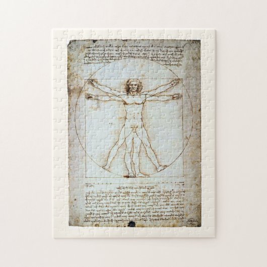 Vitruvian Man, Leonardo da Vinci, um 1490. Puzzle (Vertikal)