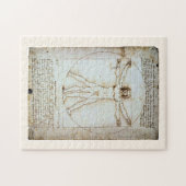 Vitruvian Man, Leonardo da Vinci, um 1490. Puzzle (Horizontal)