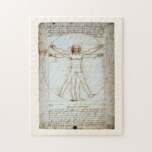 Vitruvian Man, Leonardo da Vinci, um 1490. Puzzle (Vertikal)