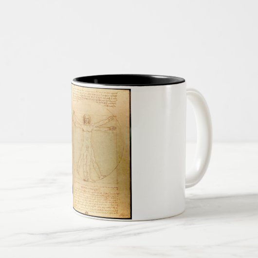 Vitruvian Man, Leonardo Da Vinci Zweifarbige Tasse (VorderseiteRechts)