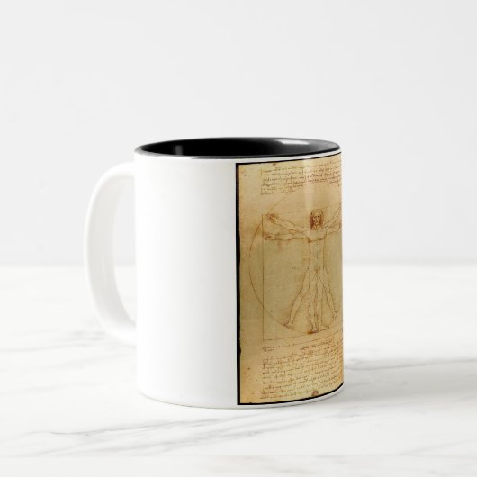 Vitruvian Man, Leonardo Da Vinci Zweifarbige Tasse (Vorderseite Links)