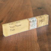 VITRUVIAN MAN MONOGRAM Antikes Pergament Namensplakette (Seite)