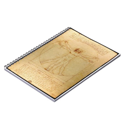Vitruvian Man Notebook von Da Vinci Notizblock (Linke Seite)