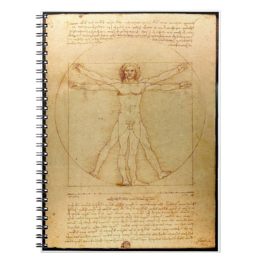 Vitruvian Man Notebook von Da Vinci Notizblock (Vorderseite)