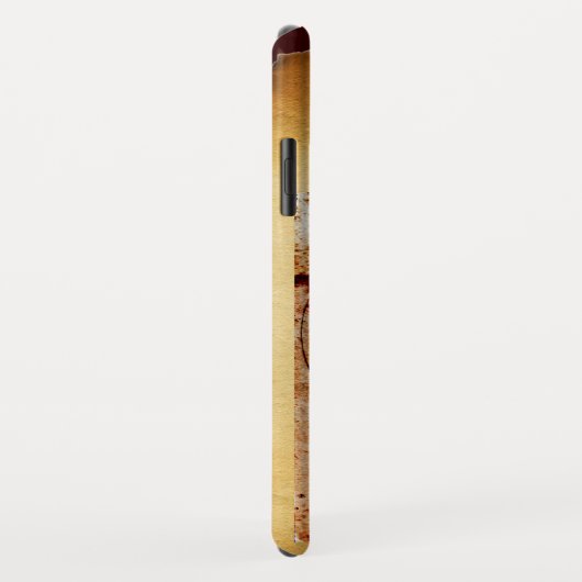 VITRUVIAN MAN Perchment Red Ruby Monogram Case-Mate iPhone Hülle (Hinten/Rechts)