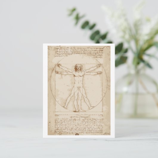 Vitruvian Man Postkarte (Stehend Vorderseite)