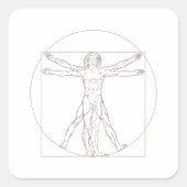 Vitruvian Man Quadratischer Aufkleber (Vorderseite)