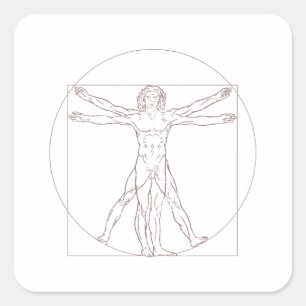 Vitruvian Man Quadratischer Aufkleber