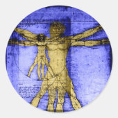 Vitruvian Man Runder Aufkleber (Vorderseite)