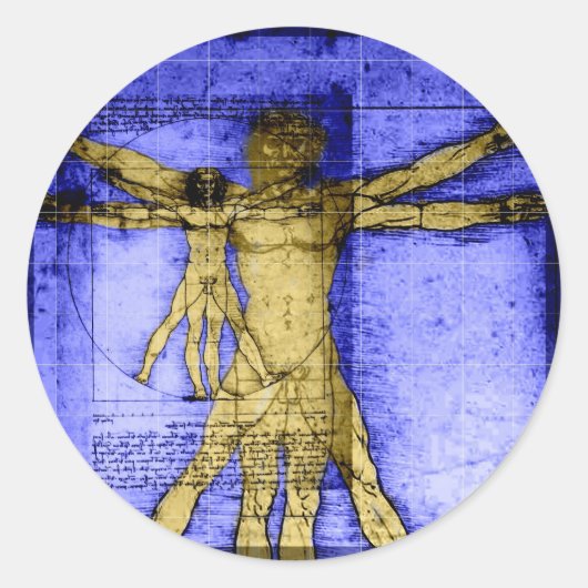 Vitruvian Man Runder Aufkleber (Vorderseite)