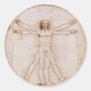 Vitruvian Man Runder Aufkleber