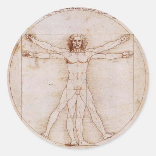 Vitruvian Man Runder Aufkleber (Vorderseite)