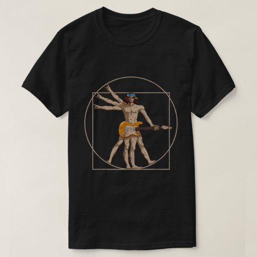 Vitruvian Man spielt Gitarre Da Vinci Gitarrist Mu T-Shirt (Design vorne)