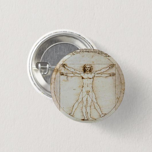 Vitruvian Man Tiny Button (Vorne & Hinten)