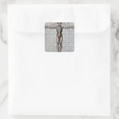 Vitruvian Man (Vitruvius: De architectura) Quadratischer Aufkleber (Tasche)