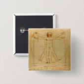 Vitruvian Man von Leonardo Da Vinci Button (Vorne & Hinten)