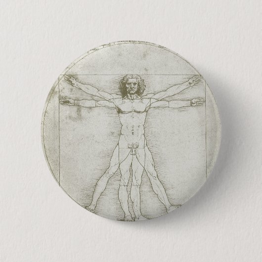 Vitruvian Man von Leonardo da Vinci Button (Vorderseite)