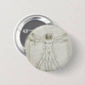 Vitruvian Man von Leonardo da Vinci Button (Vorne & Hinten)