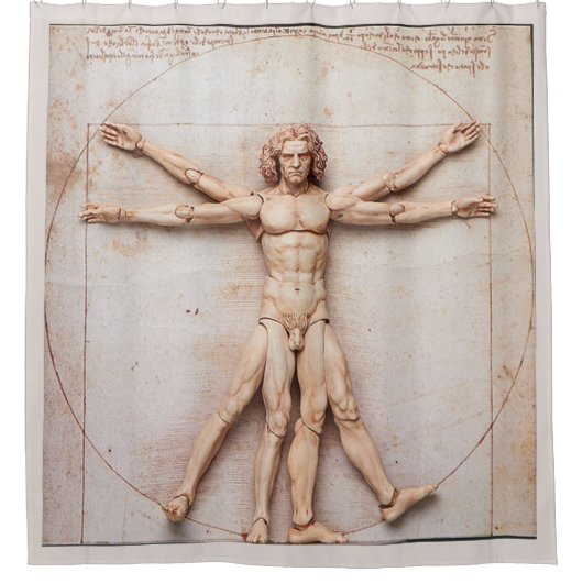Vitruvian Man von Leonardo Da Vinci Duschvorhang (Vorderseite)