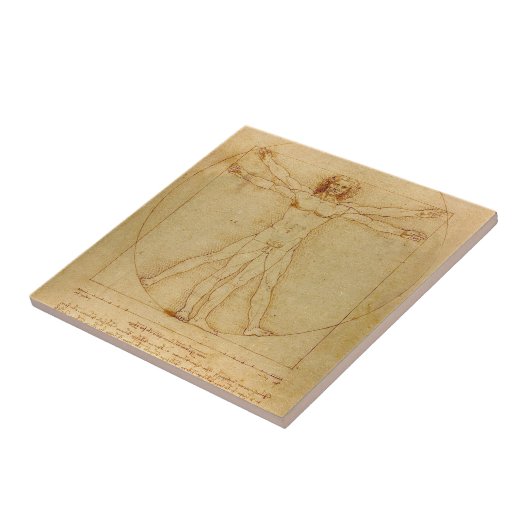 Vitruvian Man von Leonardo Da Vinci Fliese (Seite)