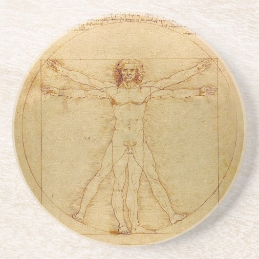 Vitruvian Man von Leonardo da Vinci Getränkeuntersetzer (Vorne)