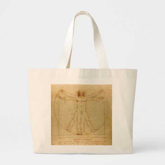 Vitruvian Man von Leonardo Da Vinci Jumbo Stoffbeutel (Vorne)