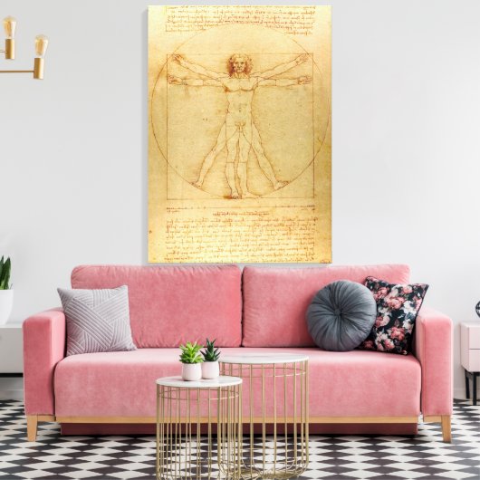 Vitruvian Man von Leonardo Da Vinci Leinwanddruck (Insitu (Wohnzimmer))