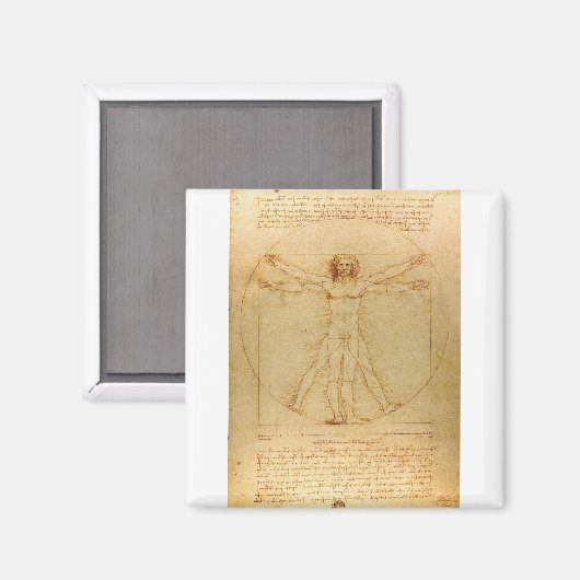 Vitruvian Man von Leonardo da Vinci Magnet (Vorderseite/Rückseite)