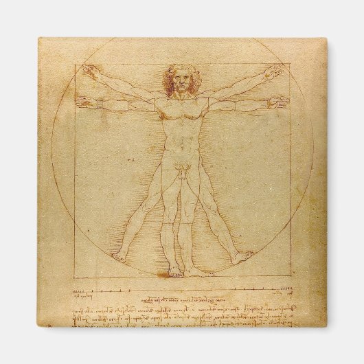 Vitruvian Man von Leonardo Da Vinci Magnet (Vorne)