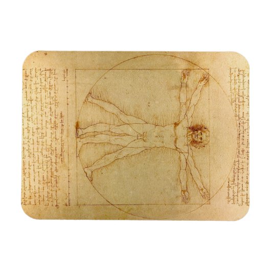 Vitruvian Man von Leonardo Da Vinci Magnet (Horizontal)