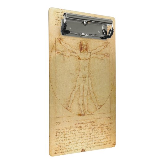 Vitruvian Man von Leonardo Da Vinci Mini Klemmbrett (Schrägansicht)