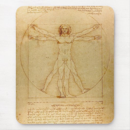 Vitruvian Man von Leonardo Da Vinci Mousepad (Vorne)