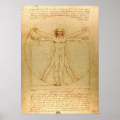 Vitruvian Man von Leonardo da Vinci Poster (Vorne)