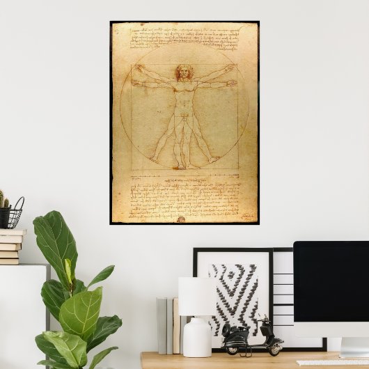 Vitruvian Man von Leonardo da Vinci Poster (Heimbüro)