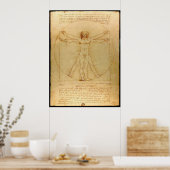 Vitruvian Man von Leonardo da Vinci Poster (Küche)