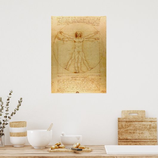Vitruvian Man von Leonardo da Vinci Poster (Küche)