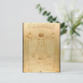 Vitruvian Man von Leonardo da Vinci Postkarte (Stehend Vorderseite)