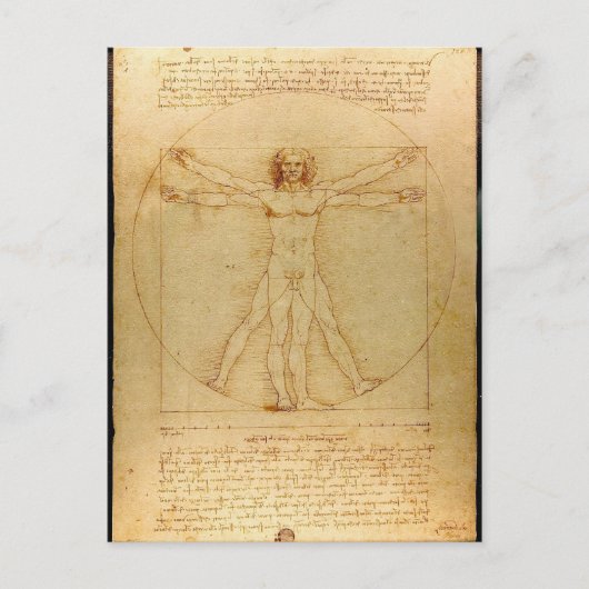 Vitruvian Man von Leonardo da Vinci Postkarte (Vorderseite)