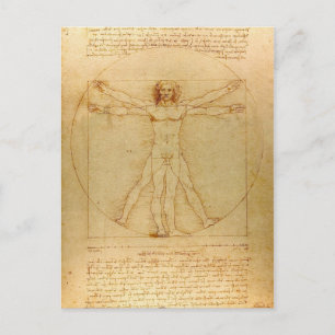 Vitruvian Man von Leonardo Da Vinci Postkarte