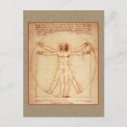 Vitruvian Man von Leonardo da Vinci Postkarte (Vorderseite)