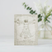 Vitruvian Man von Leonardo da Vinci Postkarte (Stehend Vorderseite)
