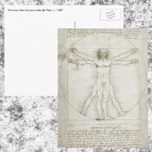 Vitruvian Man von Leonardo da Vinci Postkarte