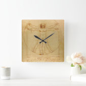Vitruvian Man von Leonardo Da Vinci Quadratische Wanduhr (Zuhause)