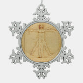 Vitruvian Man von Leonardo Da Vinci Schneeflocken Zinn-Ornament (Vorderseite)