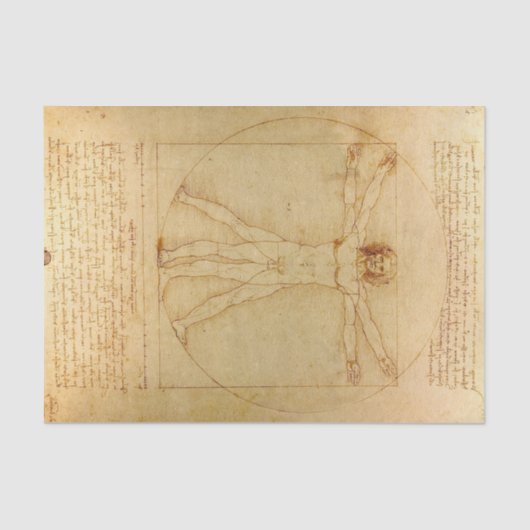 Vitruvian Man von Leonardo Da Vinci Seidenpapier (Vorderseite)