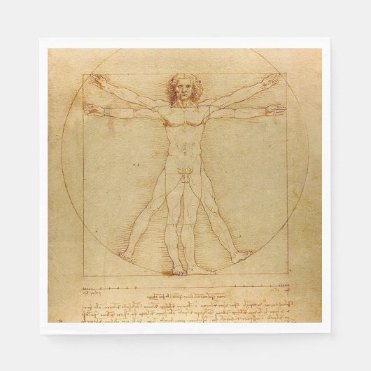 Vitruvian Man von Leonardo Da Vinci Serviette (Vorderseite)